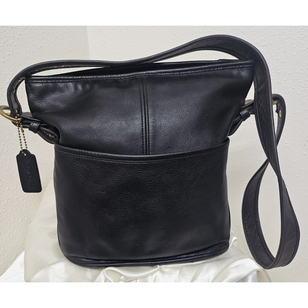 Vintage Coach 4153 Bleecker Bucket Bag/ Black/Glove Tanned Leather + Bonus Strap - Picture 1 of 16